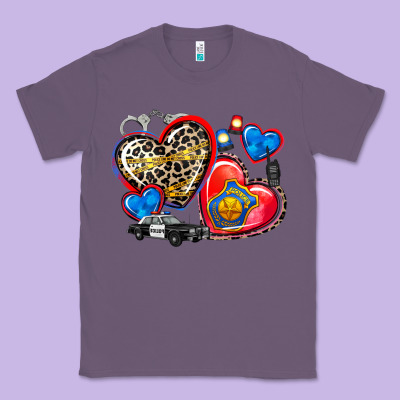 Western Leopard  Police Hearts Classic Tee Designed By Adodesignshop