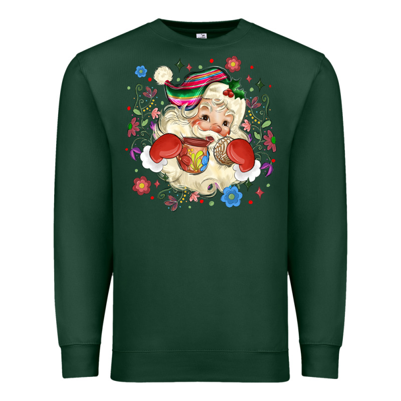 Mexican Christmas Santa Premium Sweatshirt by MaliasSmallBusiness | Teevron