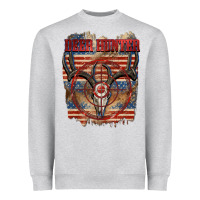 Heather Grey Deer hunter 4th of july Heavyweight Sweatshirt - CowGirlArtShop
