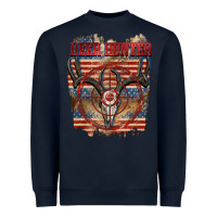 Navy Deer hunter 4th of july Heavyweight Sweatshirt - CowGirlArtShop