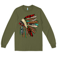Army Green christmas indian headdress Long Sleeve Tee - JahusDesignShop