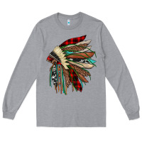 Heather Grey christmas indian headdress Long Sleeve Tee - JahusDesignShop