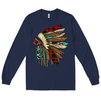 Navy christmas indian headdress Long Sleeve Tee - JahusDesignShop