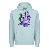Blue Mist Mayflower Plant Illustrations Premium Hoodie - LillyAllenDesigns