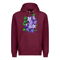 Burgundy Mayflower Plant Illustrations Premium Hoodie - LillyAllenDesigns