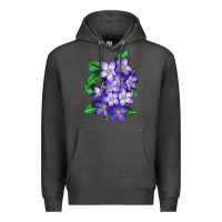 Charcoal Heather Mayflower Plant Illustrations Premium Hoodie - LillyAllenDesigns