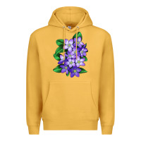 Mustard Mayflower Plant Illustrations Premium Hoodie - LillyAllenDesigns