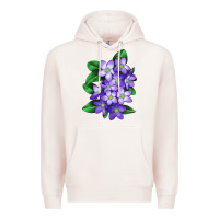 Pale Pink Mayflower Plant Illustrations Premium Hoodie - LillyAllenDesigns
