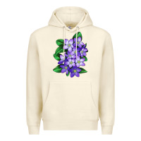 Sandshell Mayflower Plant Illustrations Premium Hoodie - LillyAllenDesigns