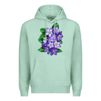Seafoam Mayflower Plant Illustrations Premium Hoodie - LillyAllenDesigns