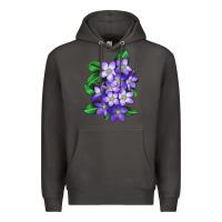 Smoke Mayflower Plant Illustrations Premium Hoodie - LillyAllenDesigns