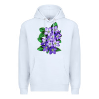 White Mayflower Plant Illustrations Premium Hoodie - LillyAllenDesigns