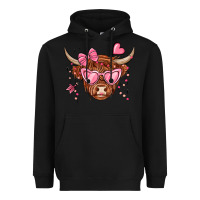 Black valentines day long haired cow Heavyweight Hoodie - MaliasSmallBusiness