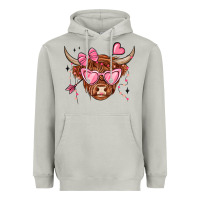 Moon Dust valentines day long haired cow Heavyweight Hoodie - MaliasSmallBusiness