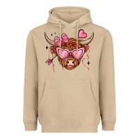 Mushroom valentines day long haired cow Heavyweight Hoodie - MaliasSmallBusiness