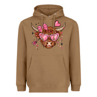 Toasted Coconut valentines day long haired cow Heavyweight Hoodie - MaliasSmallBusiness