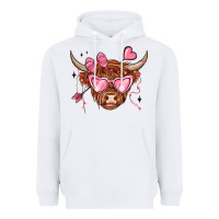 White valentines day long haired cow Heavyweight Hoodie - MaliasSmallBusiness