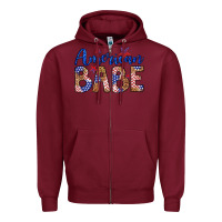 Burgundy american babe Zipper Hoodie - LillyAllenDesigns