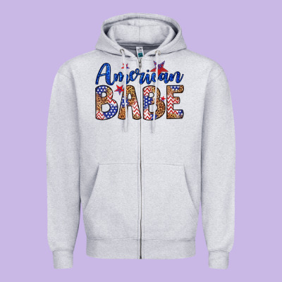 American Babe Zipper Hoodie Designed By Lillyallendesigns
