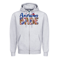 Heather Grey american babe Zipper Hoodie - LillyAllenDesigns