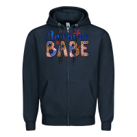 Navy american babe Zipper Hoodie - LillyAllenDesigns