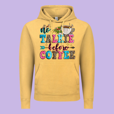 No Talkie Before Coffee Vintage Hoodie Designed By Zillion Design Studio