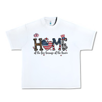 White home of the free beacuse of the brave Urban Heavy Tee - CowhideDigitalArt