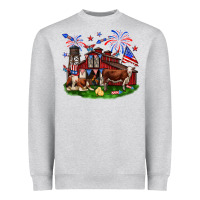 Barn Farm Animals 4th Of July Heavyweight Sweatshirt | Teevron