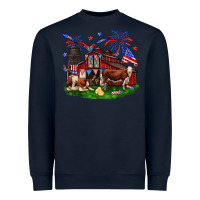 Navy Barn farm animals 4th of July Heavyweight Sweatshirt - Neo Western