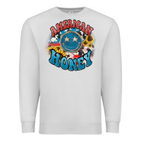 Dove Grey American honey smiley Premium Sweatshirt - NancyCooperArtShop