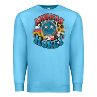 Ocean Blue American honey smiley Premium Sweatshirt - NancyCooperArtShop