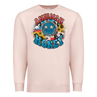 Pale Pink American honey smiley Premium Sweatshirt - NancyCooperArtShop