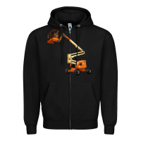 Black Boom Lift Zipper Hoodie - LillyAllenDesigns