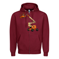 Burgundy Boom Lift Zipper Hoodie - LillyAllenDesigns