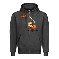Charcoal Heather Boom Lift Zipper Hoodie - LillyAllenDesigns