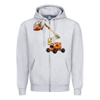 Heather Grey Boom Lift Zipper Hoodie - LillyAllenDesigns