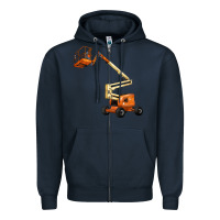 Navy Boom Lift Zipper Hoodie - LillyAllenDesigns