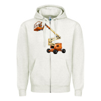 Oatmeal Heather Boom Lift Zipper Hoodie - LillyAllenDesigns