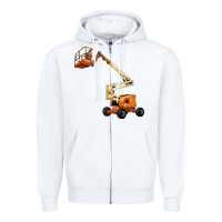 White Boom Lift Zipper Hoodie - LillyAllenDesigns