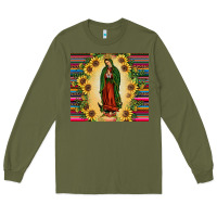 Army Green our lady of guadalupe Long Sleeve Tee - JahusDesignShop