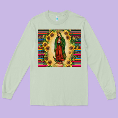 Our Lady Of Guadalupe Long Sleeve Tee Designed By Jahusdesignshop