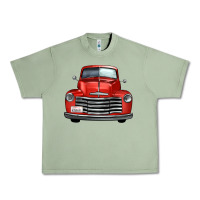 Oil Green western red truck front view Urban Heavy Tee - FaDigitalArtStudio