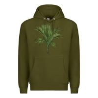 Army Green Botanical Majesty Palm Illustrations Premium Hoodie - LillyAllenDesigns