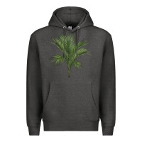 Charcoal Heather Botanical Majesty Palm Illustrations Premium Hoodie - LillyAllenDesigns