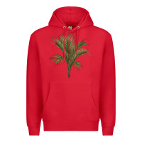Red Botanical Majesty Palm Illustrations Premium Hoodie - LillyAllenDesigns