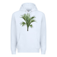 White Botanical Majesty Palm Illustrations Premium Hoodie - LillyAllenDesigns