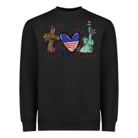 Black Faith love Freedom 4th of july Heavyweight Sweatshirt - CowGirlArtShop