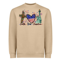 Mushroom Faith love Freedom 4th of july Heavyweight Sweatshirt - CowGirlArtShop