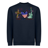 Navy Faith love Freedom 4th of july Heavyweight Sweatshirt - CowGirlArtShop