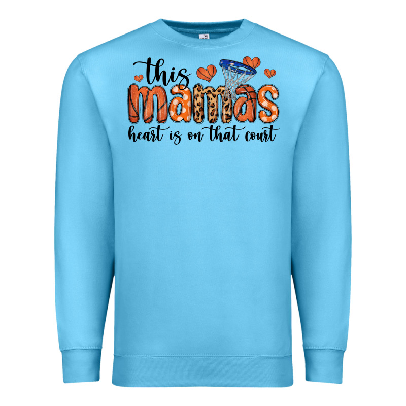 This Mamas Heart Is On That Court Premium Sweatshirt by MaliasSmallBusiness | Teevron